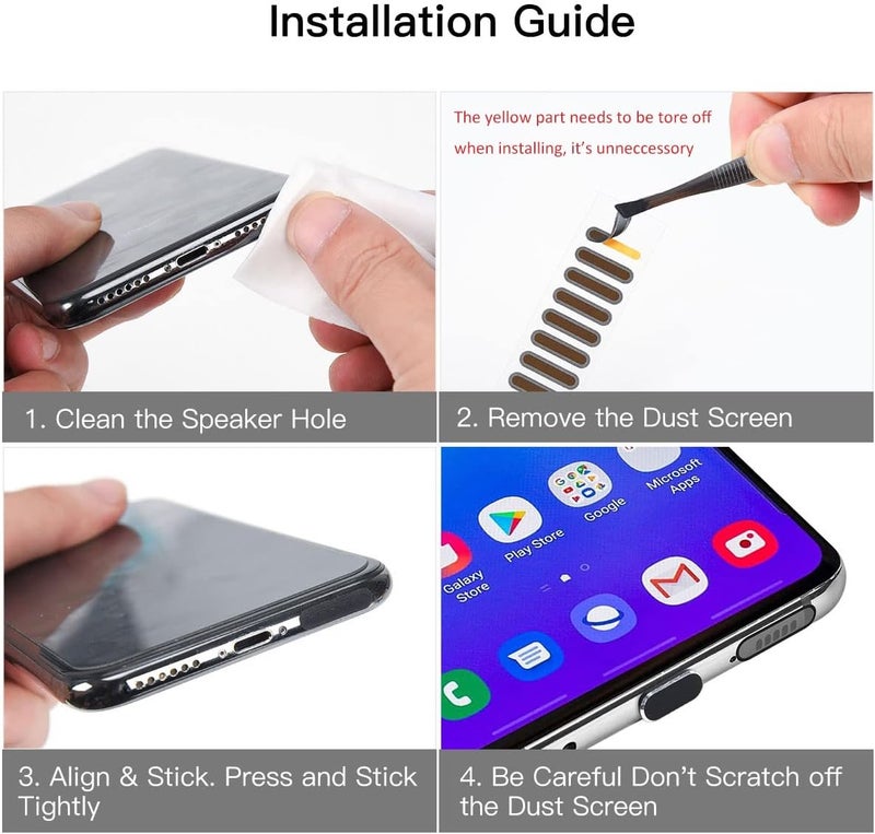 imComor 5PACK USB C Dust Plug Type C Port Cover for iPhone 17/16/15 Pro Max Plus Speaker Mesh Cover Protector for iPhone 16/15, Samsung Galaxy S25 S24 S23 S22 S21, MacBook, USB C Port Dustproof Adhesive Cover - Image 3